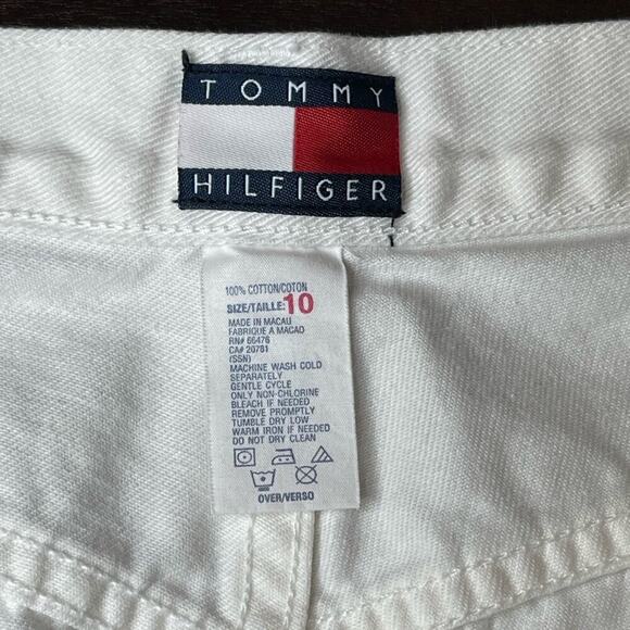 RARE Tommy Hilfiger Wide Leg High Rise Jeans White Size 10 Vintage 90s - Picture 11 of 15